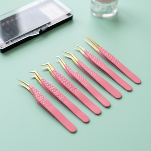 MORGANS INDUSTRIES Ensemble de 10 pinces à cils en acier inoxydable à pointe lisse, durables pour l'extension des cils, modèle MI-ET-0001 - Product Image 1