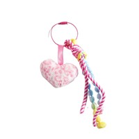 Porte-clés Cœur Doux et Moelleux avec Pompon Tressé Coloré, Pendentif Esthétique Adorable pour Sac, Anneau de Clés en Peluche pour Sac à Dos et Sac à Main