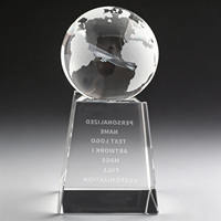 Neelpure 147532 Globe terrestre en cristal gravé sur mesure, thème technologique, cadeau d'entreprise, trophée de reconnaissance