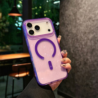 Coque de protection transparente à paillettes double couche pour Apple 17 Pro/iPhone 17 Air Shockproof Luxury Magnetic Mobile Shell