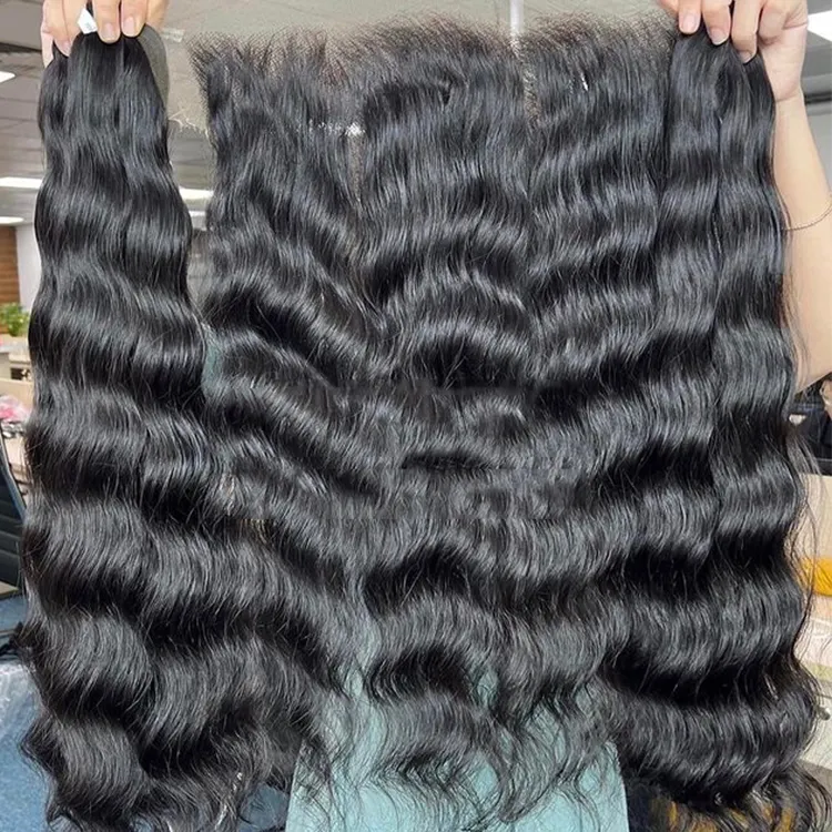 Оптовая продажа, натуральные человеческие волосы с выровненными кутикулой, натуральные Камбоджийские необработанные индийские пряди человеческих волос
