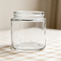 Pot en verre givré transparent avec couvercle en aluminium pour cosmétiques 100g 120g