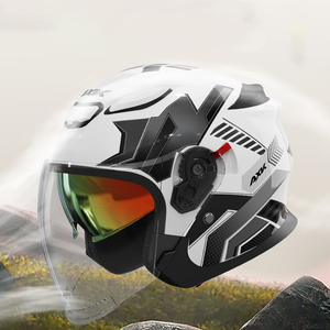 Casco da <span class=keywords><strong>Moto</strong></span> Premium 3/4 Open-Face, Design Quattro Stagioni, Guscio Rinforzato Antiurto <span class=keywords><strong>per</strong></span> Uomini e Donne - Product Image 2