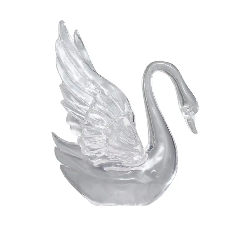 Hot Sale From African Home Decoration Simple Design Transparent Swan Animal Statue Naked Resin Sculpture