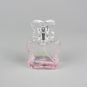 Hecho en China en forma de mariposa Rosa Perfume botella cosmética de la botella de la loción botellas de vidrio de 50ml