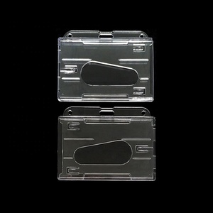 Dọc Và Ngang Cứng Nhắc Id Chủ Huy Hiệu Thẻ Nhựa Cứng PS Chất Liệu 2 Khe Cắm Thẻ Pha Lê Rõ Ràng Trong Suốt - Product Image 5