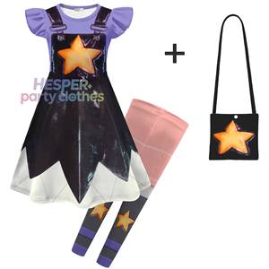 Ensemble de costumes de cosplay pour enfants HP Kids TV Movie avec jupe à volants et manches courtes, tissu en soie de lait - Product Image 1