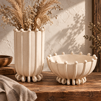 Bol à fruits en céramique en forme de coquille, sculpté, sur pied, décoratif pour la décoration moderne de la maison
