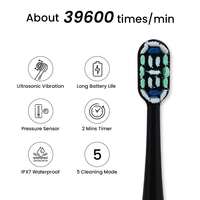 Brosse à dents électrique sonique IPX7 étanche, rechargeable, ultrasonique, avec 5 modes et 8 têtes de brosse pour adultes OEM/ODM