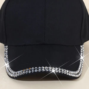 Casquette de baseball unisexe en coton 100% de haute qualité, style streetwear, avec logo personnalisé en strass, ajustable, tissu courant - Product Image 5