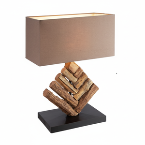 โคมไฟตั้งโต๊ะไม้ดีไซน์เป็นเอกลักษณ์46cmxW35cm ขนาดเหมาะสำหรับบ้านพร้อมฐานหลอดไฟ LED/ไฟเพดานแบบ E26 - Product Image 1