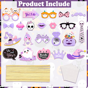 Décorations et accessoires photo pour enterrement de vie de jeune fille et fête prénuptiale sur le thème 'Elle a dit oui' pour Halloween et occasions de mariage, style mode - Product Image 6