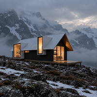 Kit de maison préfabriquée moderne de luxe en bois, de type A-frame, de haute qualité, à faible coût, pour l'extérieur, autoportant