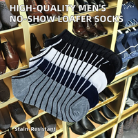 Chaussettes habillées pour hommes de haute qualité, anti-bactériennes, décontractées, blanches et noires, avec logo imprimé, style mocassins, invisibles