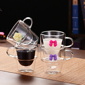 Taza <span class=keywords><strong>de</strong></span> princesa DIY <span class=keywords><strong>de</strong></span> alta calidad para niñas, lazo rosa y flor rosa, vasos <span class=keywords><strong>de</strong></span> vidrio para jugo y leche - Product Image 3
