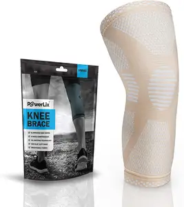 Compression Knee 3D Nylon Spandex Elastic Knit Compression Knee Sleeve Brace Support