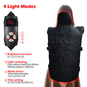 Gilet de photothérapie à domicile 2025, système infrarouge portable, nouvelle veste de luminothérapie rouge, trois puces (660 nm 850 nm), soulagement de la douleur - Product Image 6