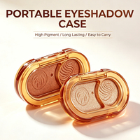 Boîtier à fards à paupières ovale 2 compartiments vide, compact de maquillage transparent en plastique AS, emballage cosmétique, mini palette de fards à paupières