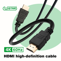 Câble HDMI mâle-mâle 4K haute vitesse noir de 1,5 m personnalisé et économique pour connecter un ordinateur à une box TV à domicile