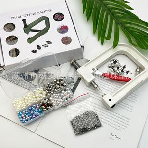 Hand Beading Machine Jewelry Making <b>Kit</b> With Pearls And Studs For <b>DIY</b> Crafting Tools Equipment Set - Product Image 3