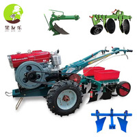 Motoculteur à main 18 CV pour usage agricole, motoculteur et motobineuse avec moteur diesel, boîte de vitesses principale, charrue à disques et sous-soleuse