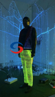 Rvb LED émet une Fiber optique lumineuse pantalon lumineux personnalisé pantalon large et pantalon