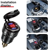 Kewig Aluminium DIN-Stecker Ladegerät Motorrad Dual Quick 3.0 USB-Ladeadapter für 12V-24V BMW Ducati Triumph DIN-Buchse