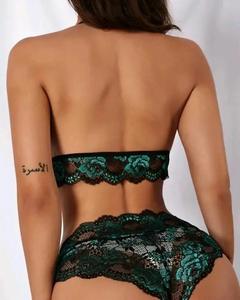 Kadın artı boyutu Lenceria çiçek dantel sutyen seti kadın şeffaf dantel sutyen külot iç çamaşırı seti seksi iç çamaşırı pijama sutyen setleri - Product Image 5