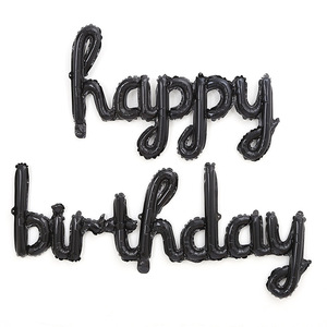Globos de <span class=keywords><strong>Feliz</strong></span> Cumpleaños de color rosa claro Banner Cursive Mylar Foil Letter Juegos de globos de cumpleaños para niños y adultos Decoración de fiesta - Product Image 5