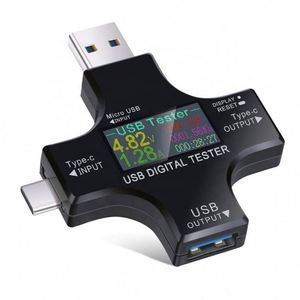 Multímetro Digital LCD 2 en 1 con USB Tipo-C, Medidor de Voltaje, Corriente, Potencia, Capacidad y Temperatura - Product Image 1