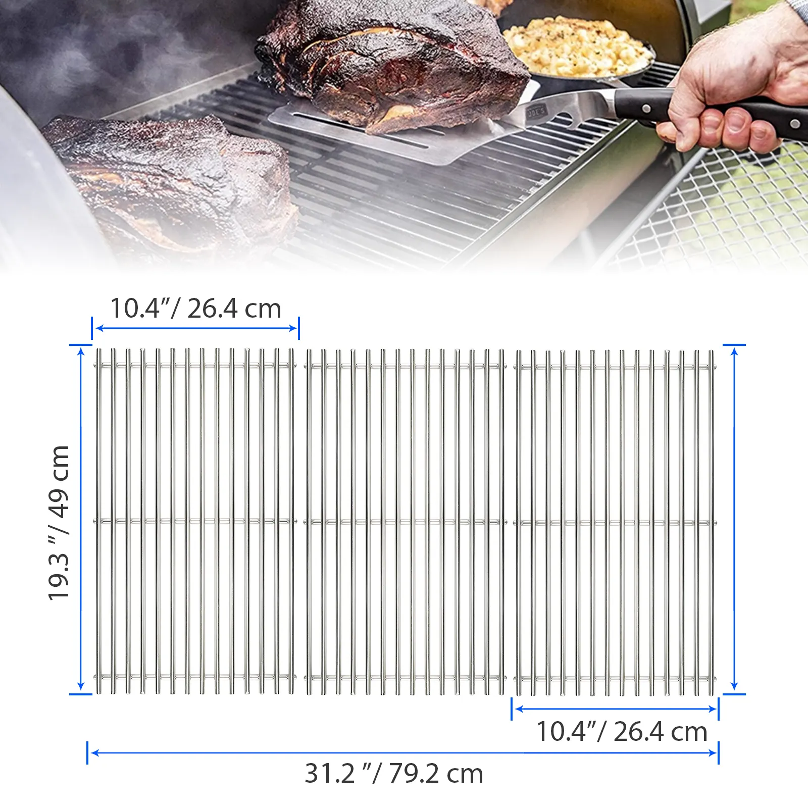 High Quality 100% Stainless Steel Thick BBQ Wire Cooking Mesh  Stainless Steel Cooking Grate for Grill