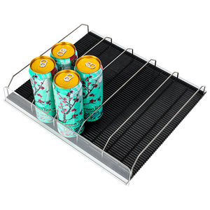 Organisateur de bouteille de boisson Glissières de rouleau d'alimentation par gravité Système de poussoir d'étagère pour réfrigérateur Glissières d'étagères Étagères de supermarché - Product Image 4