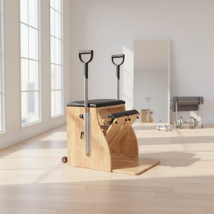 Nueva Versión de la Silla <span class=keywords><strong>Reformer</strong></span> Wunda de Madera de Roble con Asas para <span class=keywords><strong>Pilates</strong></span>, Equipo Resistente para Estudio de <span class=keywords><strong>Pilates</strong></span> y Ejercicio en Casa - Product Image 1