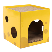 Rumah Kucing Bergelombang Mewah Fashion My Day, Tahan Lama Anti-Selip, Pohon Kucing 4 Tingkat 30x30x30cm, Papan Cakar Kelinci, Mainan Cakar Kelinci