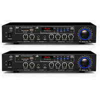 Amplificateur de puissance pour karaoké Dn208 Mini 80Wx2 1U, audio KTV domestique avec USB, SD, télécommande, audio haute résolution, durable