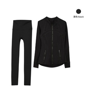 Ensemble de Sport Actif <span class=keywords><strong>Femme</strong></span> : <span class=keywords><strong>Veste</strong></span> de Fitness à Fermeture Éclair et Leggings Blancs Moulants pour Yoga et Course - Product Image 6
