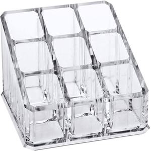Almacenamiento cosmético acrílico 9 ranuras acrílico lápiz labial soporte organizador para tocador - Product Image 1