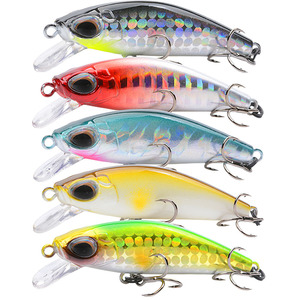 Leurre Minnow Artisanal 55mm 6g, Flottant, en ABS, avec Feuille Réfléchissante de Qualité Supérieure, <span class=keywords><strong>Jerkbait</strong></span> pour la Pêche en Rivière Côtière - Product Image 1
