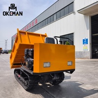 1,5 Tonnen Hydraulischer Raupendumper Benzinbetriebener Mini-Raupentransporter mit Getriebe Leichte Landwirtschaftliche Maschine für Feldarbeit