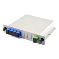 Cassette Type 1*4 1*8 SC UPC APC FTTH Optical Fiber PLC Splitter with Connectors