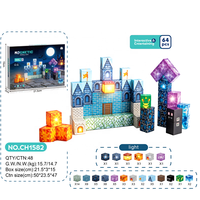 Juego de Bloques Magnéticos, Juguete Educativo STEM con Piezas Luminosas para Niños, Juguetes Magnéticos de Construcción Creativa