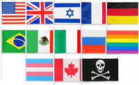 Drapeaux publicitaires promotionnels en gros, drapeaux à main mondiaux, mini-drapeaux à manivelle personnalisés avec mâts en plastique (Polyester)