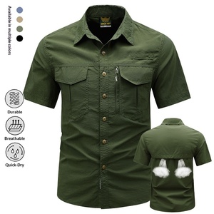Camicia a maniche corte ad asciugatura rapida con perline, casual, da pesca, per esterni, AliExpress transfrontaliero, Nuovo Arrivo Estate 2025 N. <span class=keywords><strong>109</strong></span> - Product Image 2