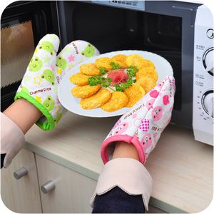 Oven Mitts Heat Resistant Gloves For <b>Microwave</b> Oven Kitchen Baking With Flower Pattern - Product Image 4