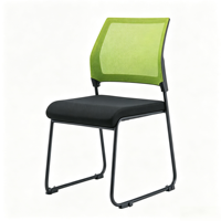 Chaise de formation cantilever en maille respirante, chaise de conférence empilable en acier avec siège en tissu pour bureau et salle de classe, achat en gros