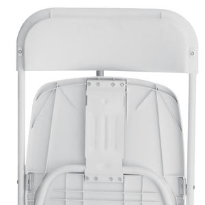كرسي بلاستيكي أبيض قابل للطي شديد التحمل مع إطار حديدي للأعراس والحفلات الخارجية وورش العمل وفعاليات الحدائق - Product Image 6