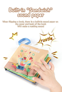 Libro <span class=keywords><strong>de</strong></span> tela para aprendizaje temprano para bebés <span class=keywords><strong>de</strong></span> 0 a 3 años, resistente a desgarros, ligero, portátil, lectura entre padres e hijos, comodidad para dormir - Product Image 6