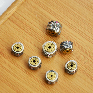 Tibetan <b>Buddha</b> Spacer <b>Beads</b> 11x8mm Antique Silver Round For Bracelet Making Jewelry Findings - Product Image 4