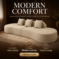 Modernes Internet-Promi-Sofa-Set, Wohnzimmermöbel, geschwungenes Halbkreis-Sofa, umweltfreundlich, modular, für Villen geeignet, vakuumverpackt