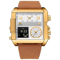 Lookworld X8001 Exclusivité transfrontalière Montre électronique à quartz rétro à double affichage carré Mouvement à quartz en alliage acrylique lumineux